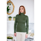 Merino wool women long sleeve turtleneck T-shirt