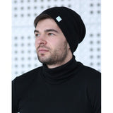merino wool turtleneck highneck t-shirt for men black