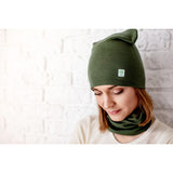 Merino wool beanie hat for women