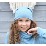 merino wool beanie hat light blue