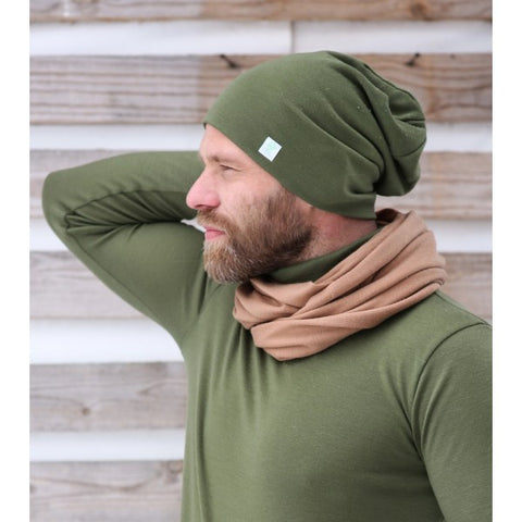 merino wool hat for men khaki green